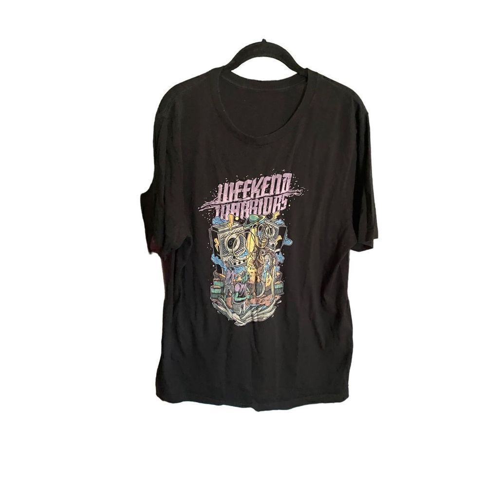 Unbranded men’s weekend, warrior, Bigfoot, alien zombie, black T-shirt, size lar